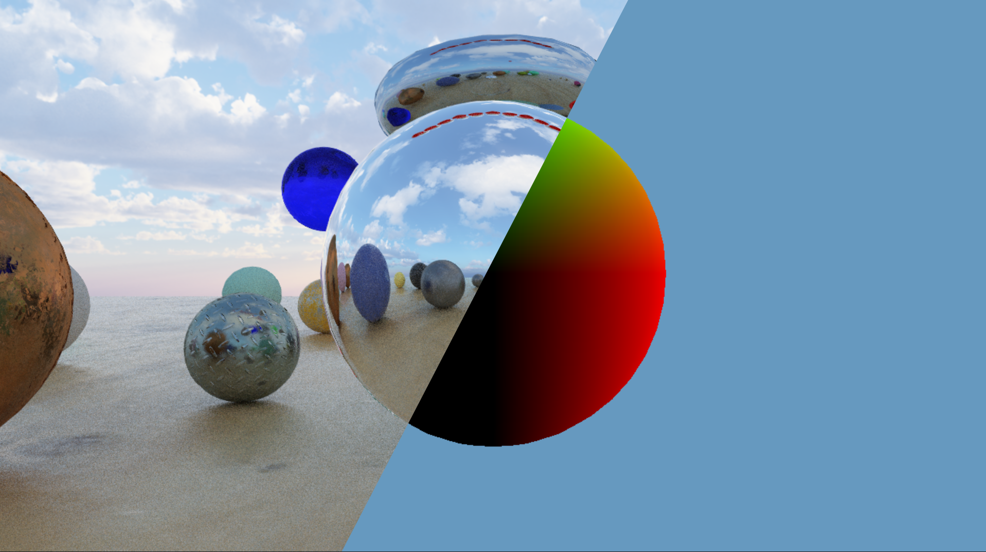 course example image of ray traced spheres